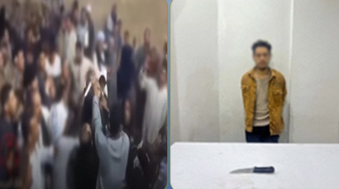 المتهم بعد ضبطه ولقطة من الفيديو المتهم بعد ضبطه ولقطة من الفيديو