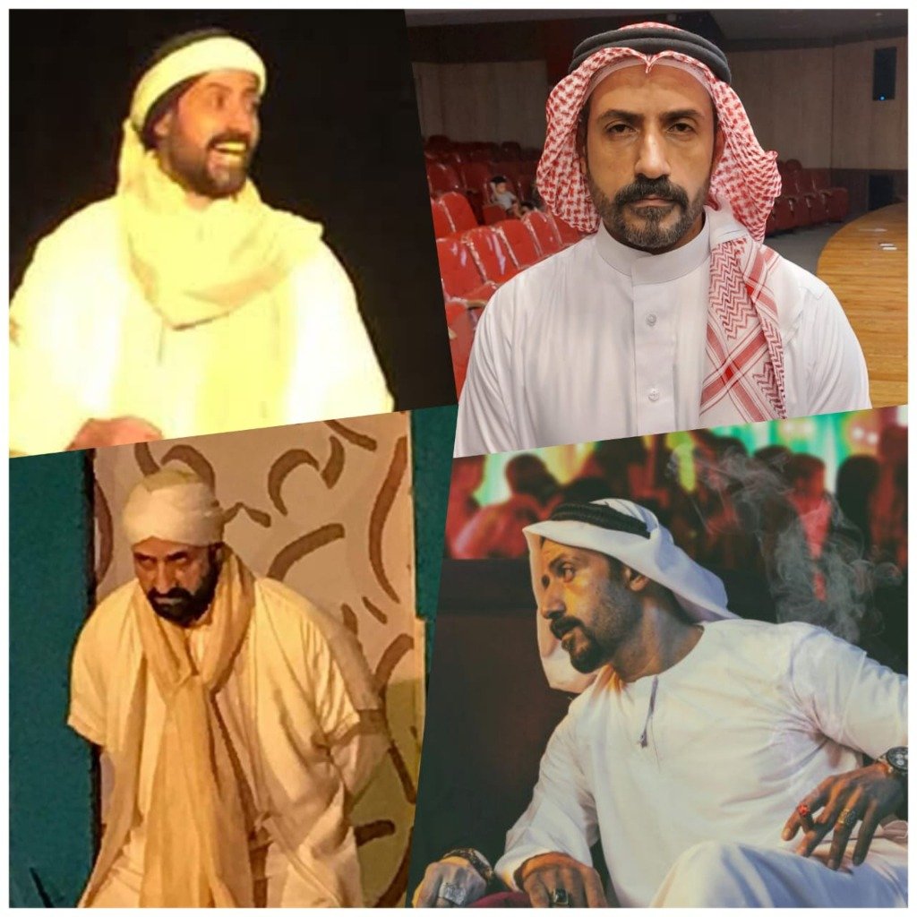 الممثل ايمن الشريف على خشبة المسرح بأزياء وشخصيات متنوعة