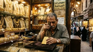 سعر الذهب اليوم في مصر وعرض المشغولات والسبائك في محلات الصاغة