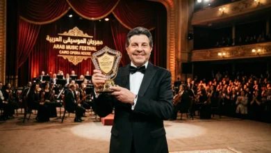 تكريم هاني شاكر في دار الأوبرا المصرية بدرع المهرجان التذكاري